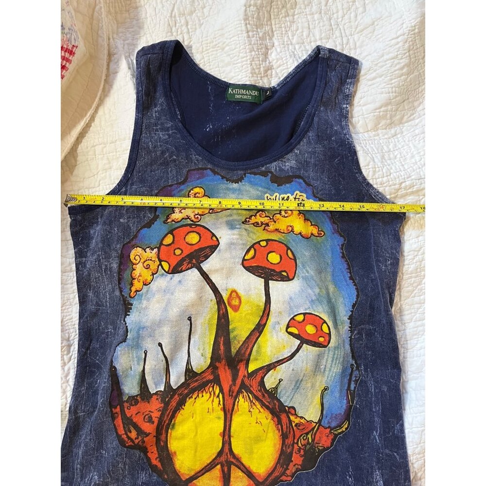 Kathmandu Imports No Time Tank Top Psychedelic Mushroom Art Women's L Cotton - Picture 9 of 9